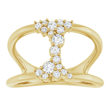 14K Yellow Gold 1/3 CTW Natural Diamond Negative Space Ring