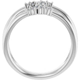 14K White 3/8 CTW Natural Diamond Negative Space Ring