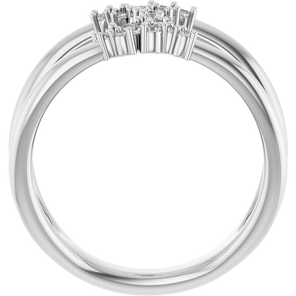 14K White 1/3 CTW Lab-Grown Diamond Negative Space Ring