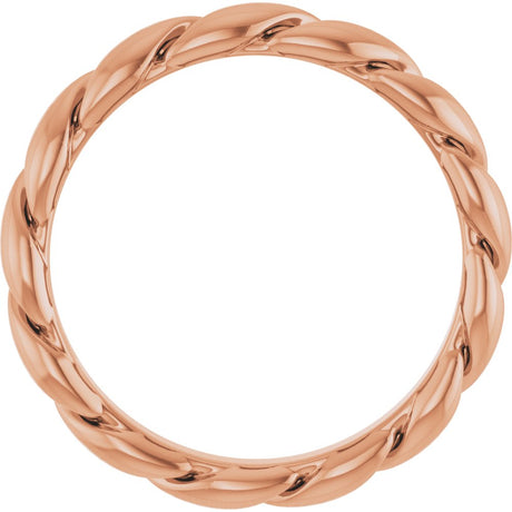 14K Rose 2.8 mm Rope Band Size 5.5