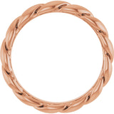 14K Rose 2.8 mm Twisted Band Size 5.5