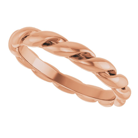 14K Rose 2.8 mm Twisted Band Size 5.5