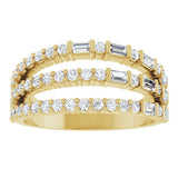 14K Yellow Gold 7/8 CTW Natural Diamond Stacked Ring
