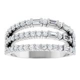 14K White Gold 7/8 CTW Natural Diamond Stacked Ring