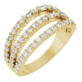 14K Yellow Gold 7/8 CTW Natural Diamond Stacked Ring