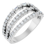 14K White Gold 7/8 CTW Natural Diamond Stacked Ring
