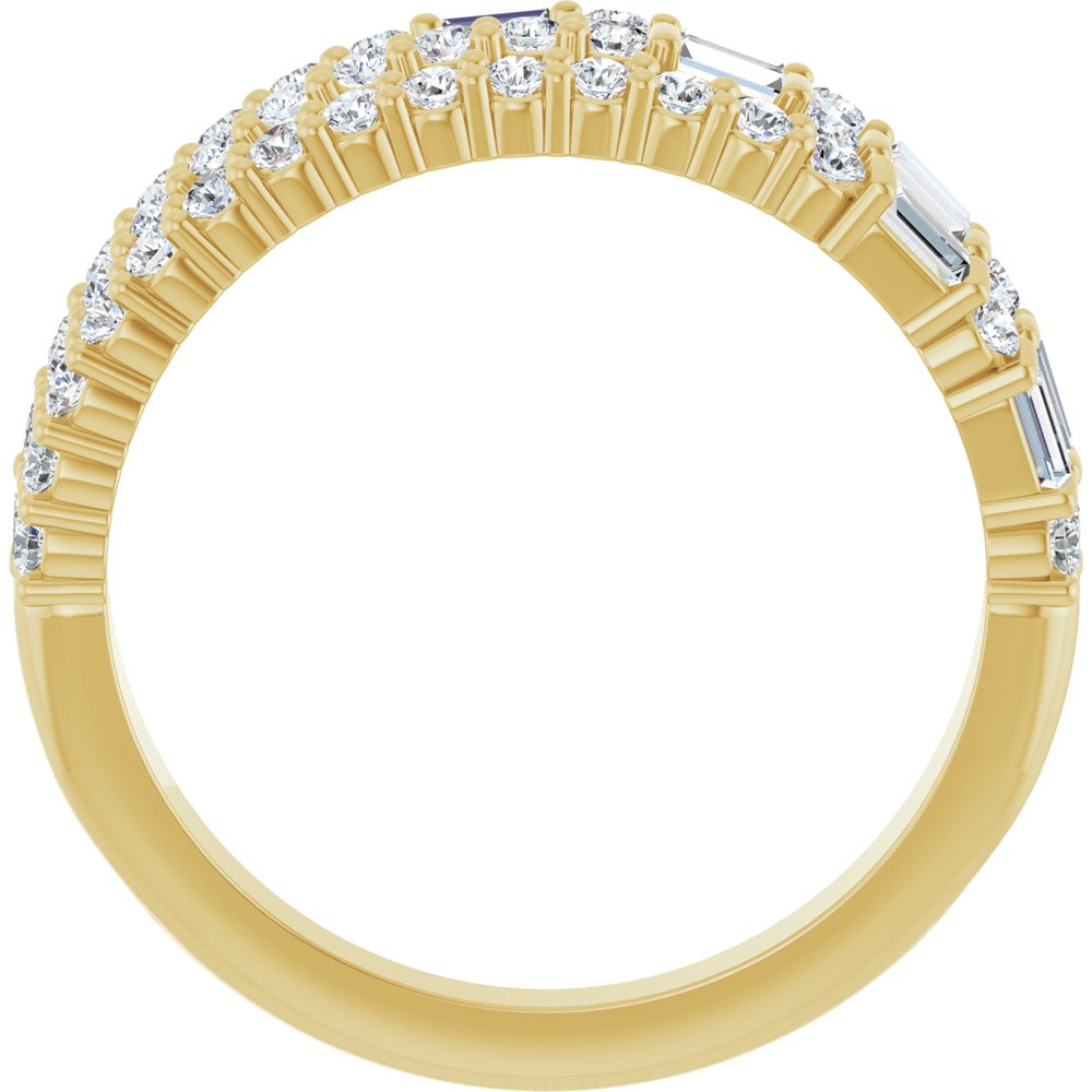14K Yellow Gold 7/8 CTW Natural Diamond Stacked Ring