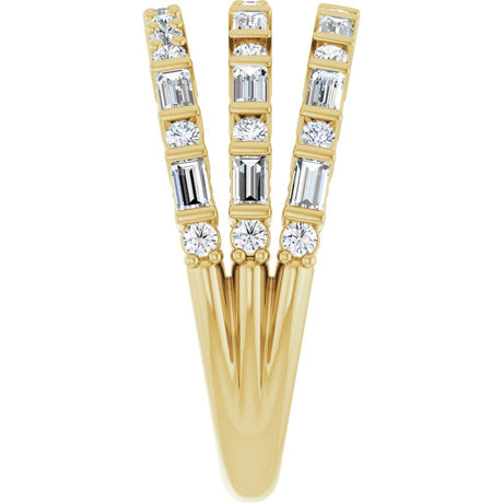 14K Yellow Gold 7/8 CTW Natural Diamond Stacked Ring