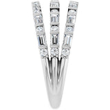 14K White Gold 7/8 CTW Natural Diamond Stacked Ring
