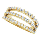 14K Yellow Gold 7/8 CTW Natural Diamond Stacked Ring