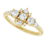 14K Yellow 1/2 CTW Natural Diamond Three-Stone Band