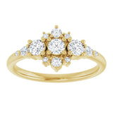 14K Yellow 1/2 CTW Natural Diamond Three-Stone Band