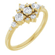 14K Yellow 1/2 CTW Natural Diamond Three-Stone Band 