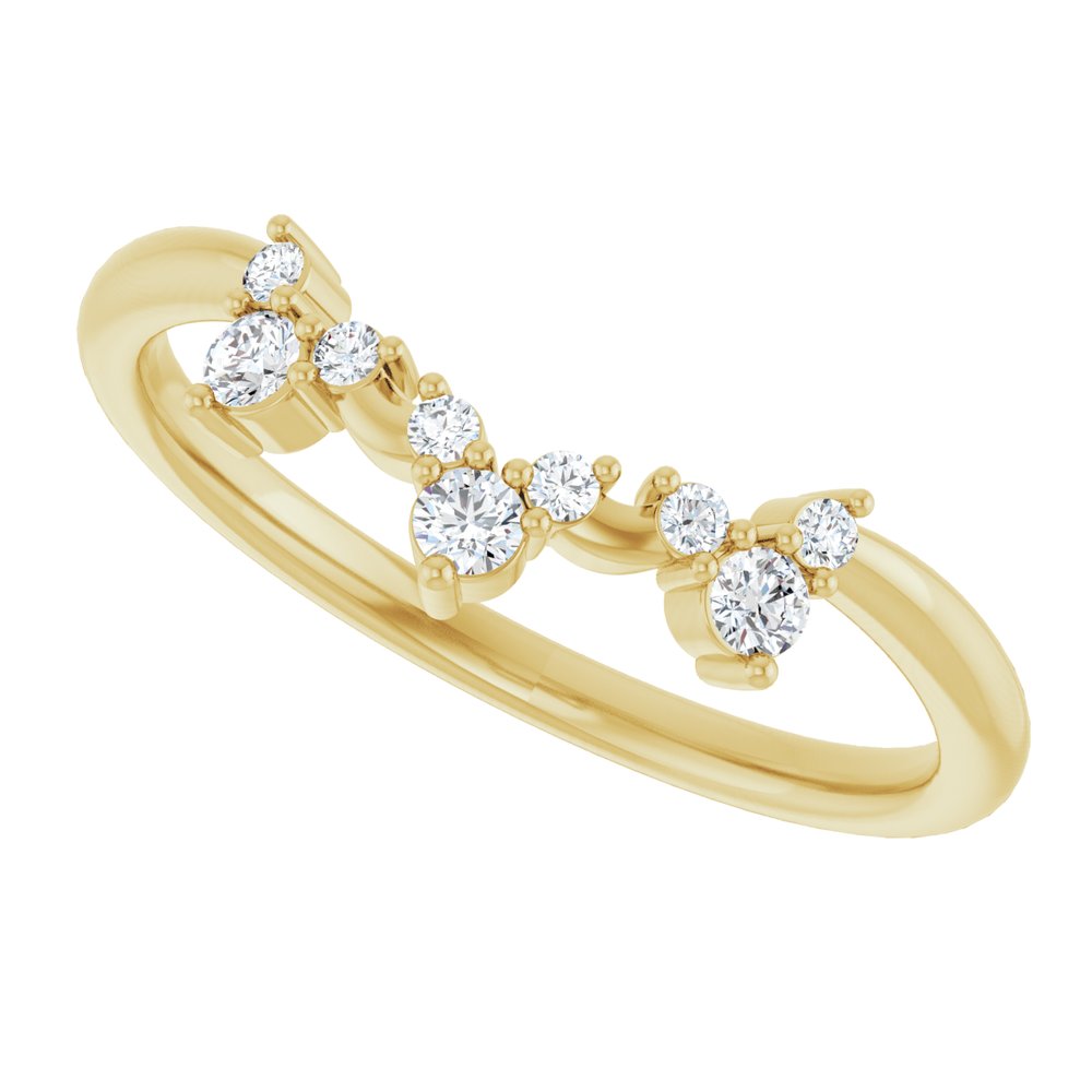 14K Yellow 1/6 CTW Natural Diamond Contour Band