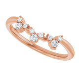 14K Rose 1/6 CTW Natural Diamond Contour Band