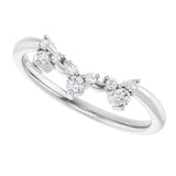 14K White 1/6 CTW Natural Diamond Contour Band