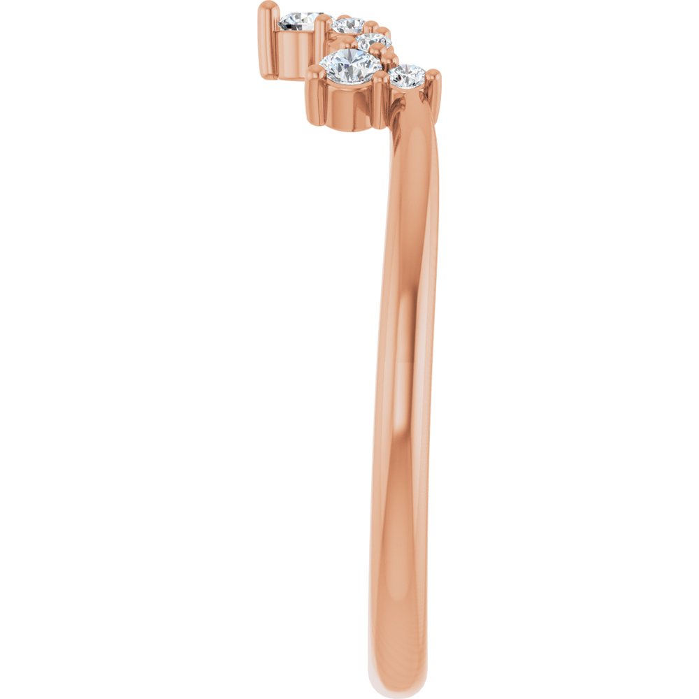 14K Rose 1/6 CTW Natural Diamond Contour Band