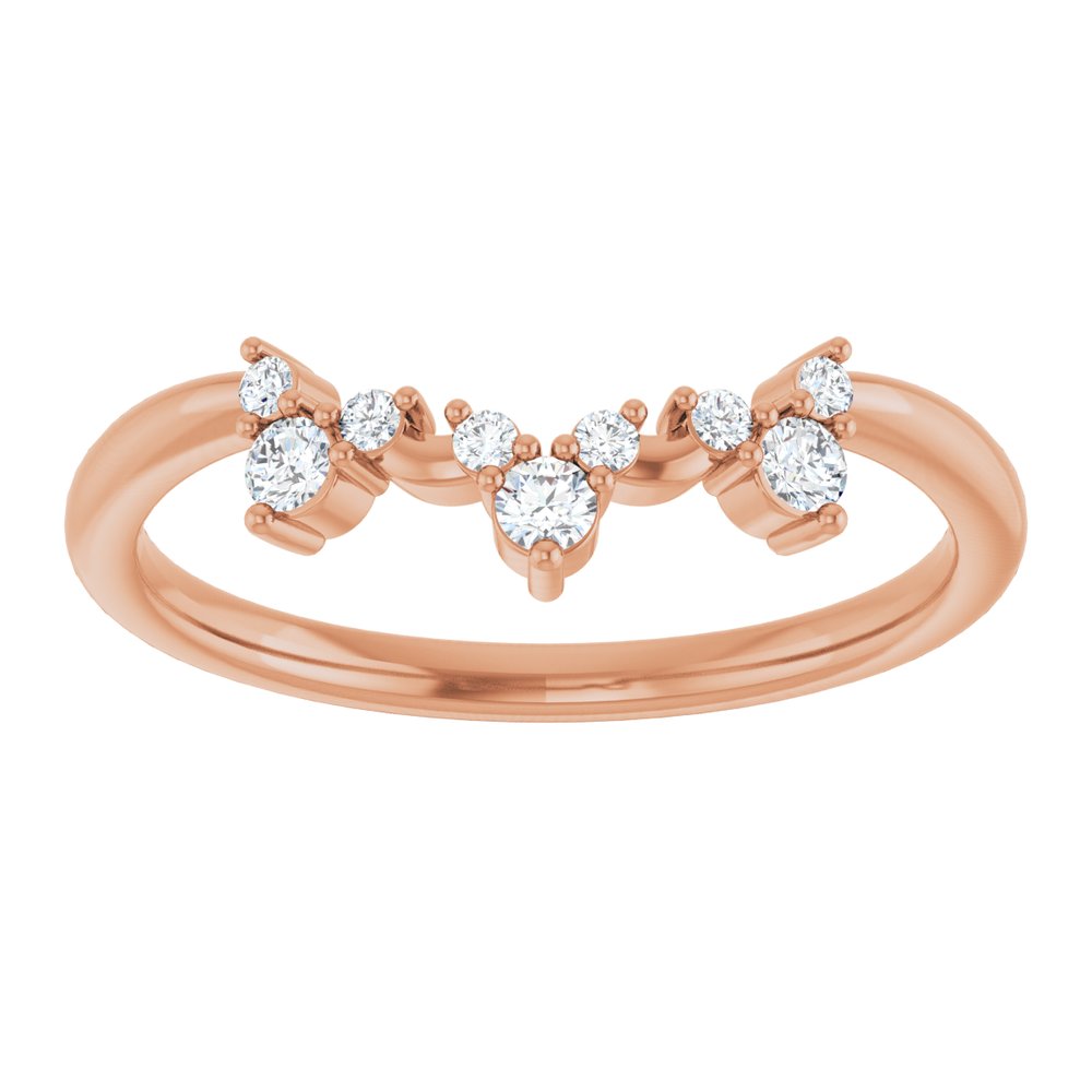 14K Rose 1/6 CTW Natural Diamond Contour Band