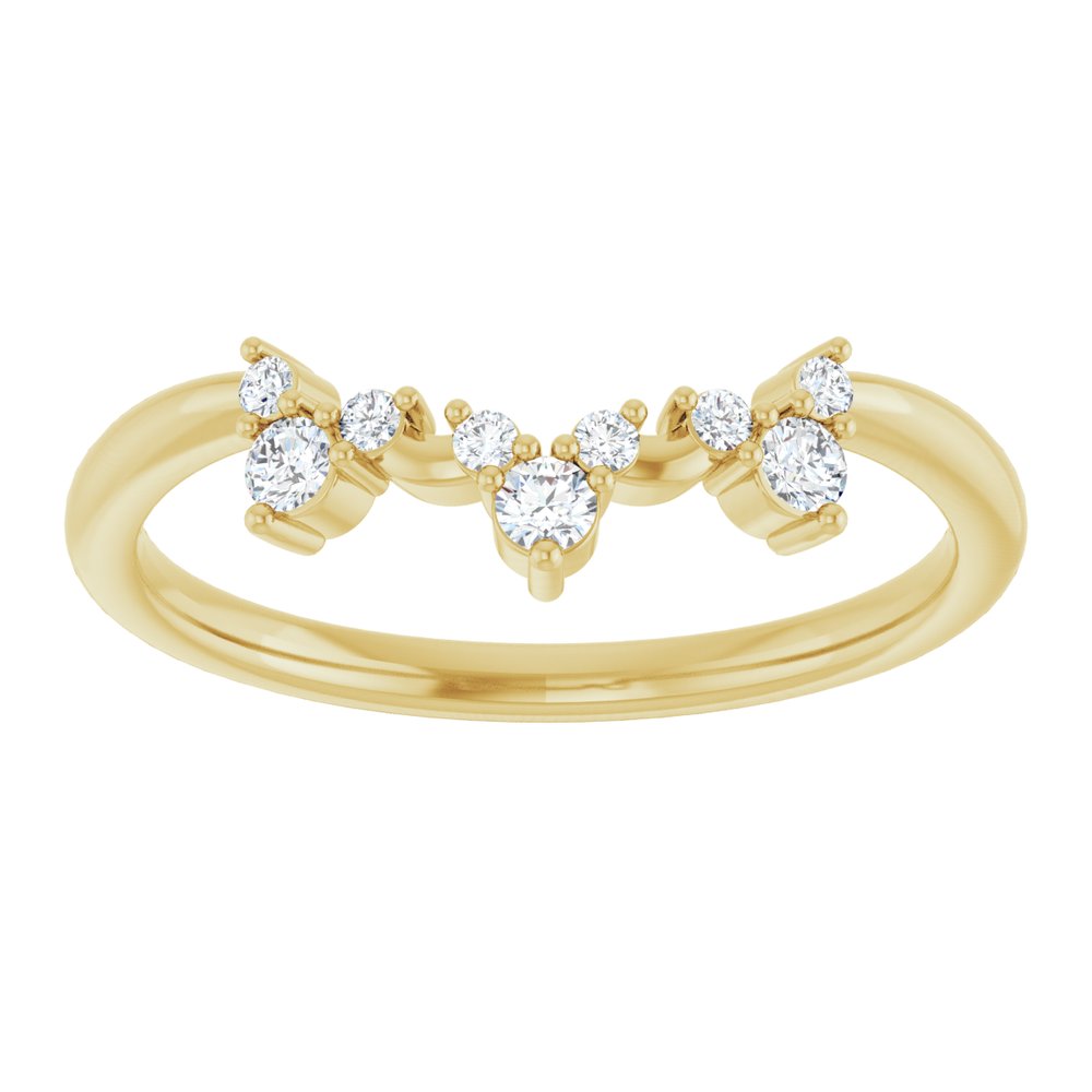 14K Yellow 1/6 CTW Natural Diamond Contour Band