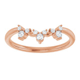 14K Rose 1/6 CTW Natural Diamond Contour Band