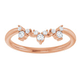 14K Rose 1/6 CTW Natural Diamond Contour Band