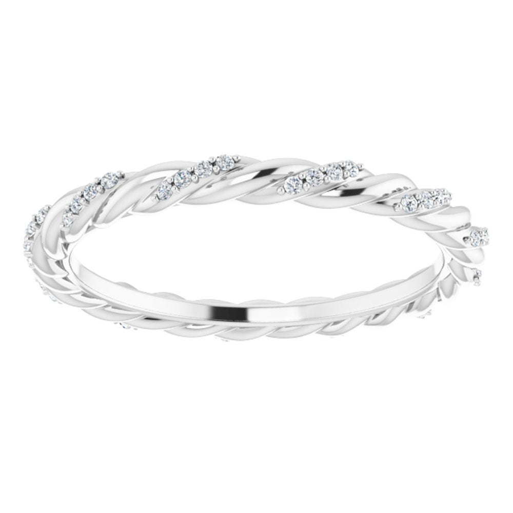 Platinum 1/10 CTW Natural Diamond Rope Eternity Band Size 7