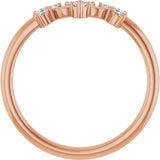 14K Rose 1/6 CTW Natural Diamond Contour Band