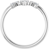 14K White 1/6 CTW Natural Diamond Contour Band