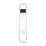 14K White Gold 4 mm Beveled-Edge Comfort-Fit Flat Band Size 7.5