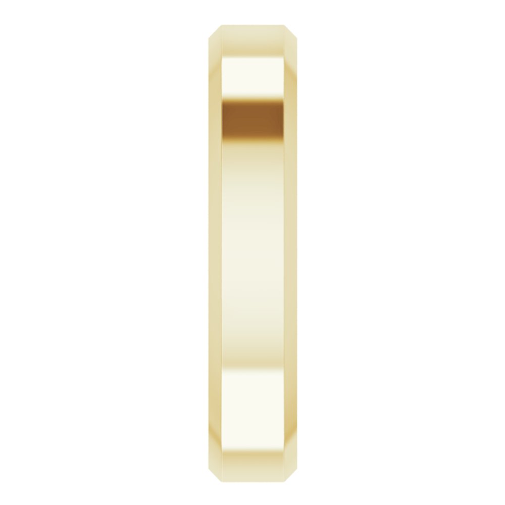 14K Yellow Gold 4 mm Beveled-Edge Comfort-Fit Flat Band Size 8