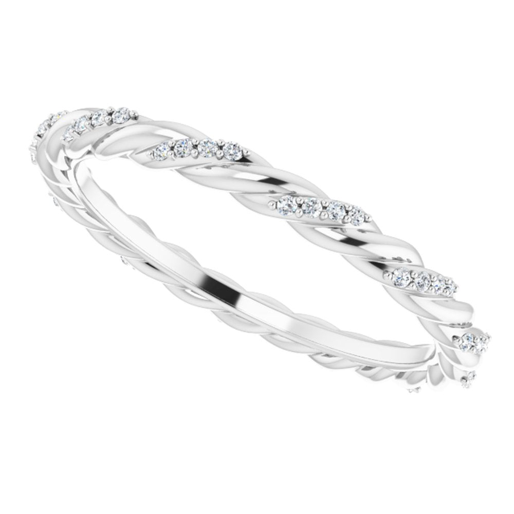Platinum 1/10 CTW Natural Diamond Rope Eternity Band Size 7
