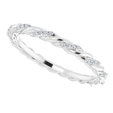 Platinum 1/10 CTW Natural Diamond Rope Eternity Band Size 7