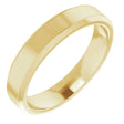 14K Yellow Gold 4 mm Beveled-Edge Comfort-Fit Flat Band Size 8