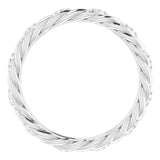 14K White 1/8 CTW Natural Diamond Rope Eternity Band Size 6