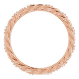 14K Rose Gold 1/8 CTW Natural Diamond Rope Eternity Band Size 5.5