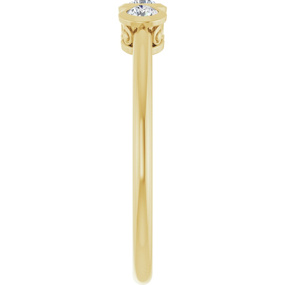 14K Yellow 1/5 CTW Natural Diamond Three-Stone Ring