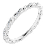 Platinum 1/10 CTW Natural Diamond Rope Eternity Band Size 7