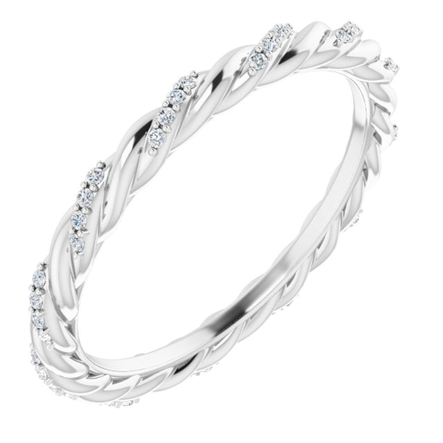 Platinum 1/10 CTW Natural Diamond Rope Eternity Band Size 7