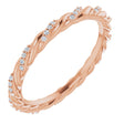 14K Rose Gold 1/8 CTW Natural Diamond Rope Eternity Band Size 5.5