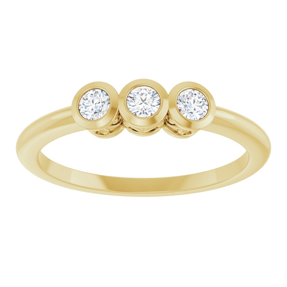 14K Yellow 1/5 CTW Natural Diamond Three-Stone Ring