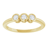 14K Yellow 1/5 CTW Natural Diamond Three-Stone Ring