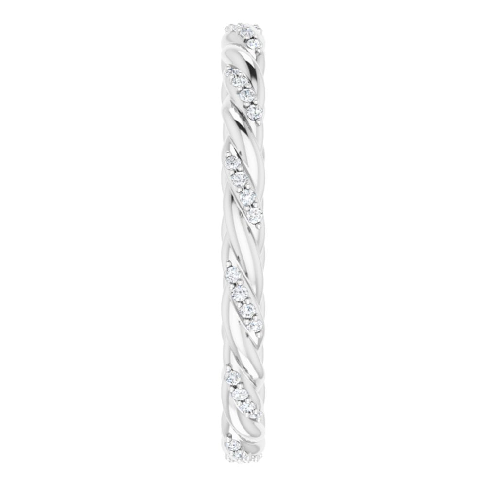 Platinum 1/10 CTW Natural Diamond Rope Eternity Band Size 7