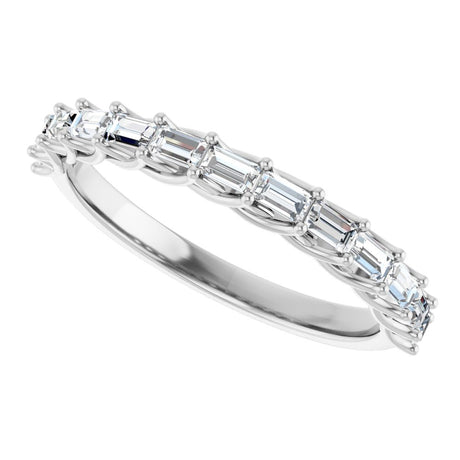 14K White 3/8 CTW Natural Diamond Anniversary Band