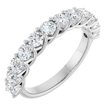 14K White 1 1/8 CTW Natural Diamond Anniversary Band