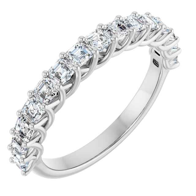 14K White 1 1/8 CTW Natural Diamond Anniversary Band