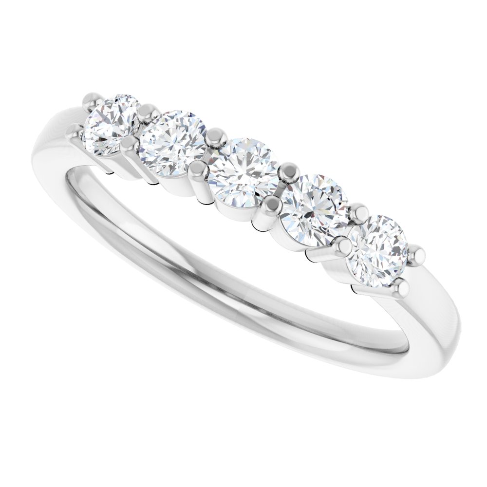 14K White 1/2 CTW Natural Diamond Anniversary Band