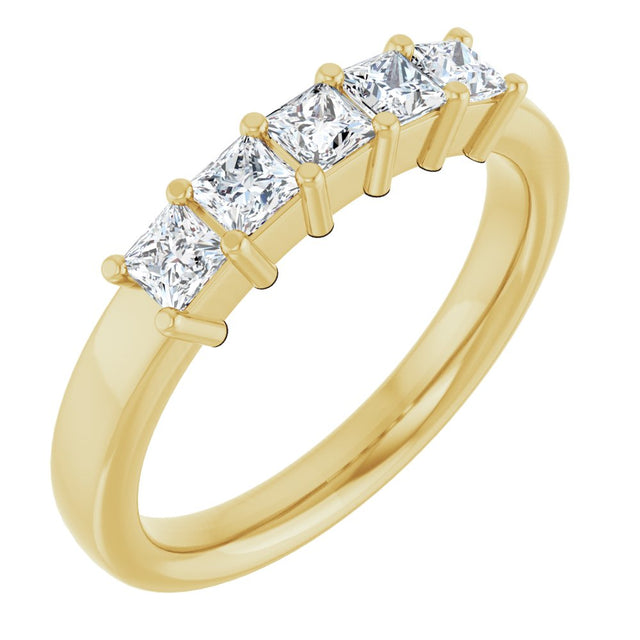 14K Yellow 5/8 CTW Natural Diamond Anniversary Band