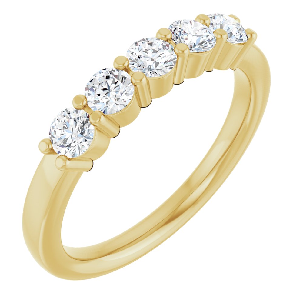 14K Yellow 5/8 CTW Natural Diamond Anniversary Band