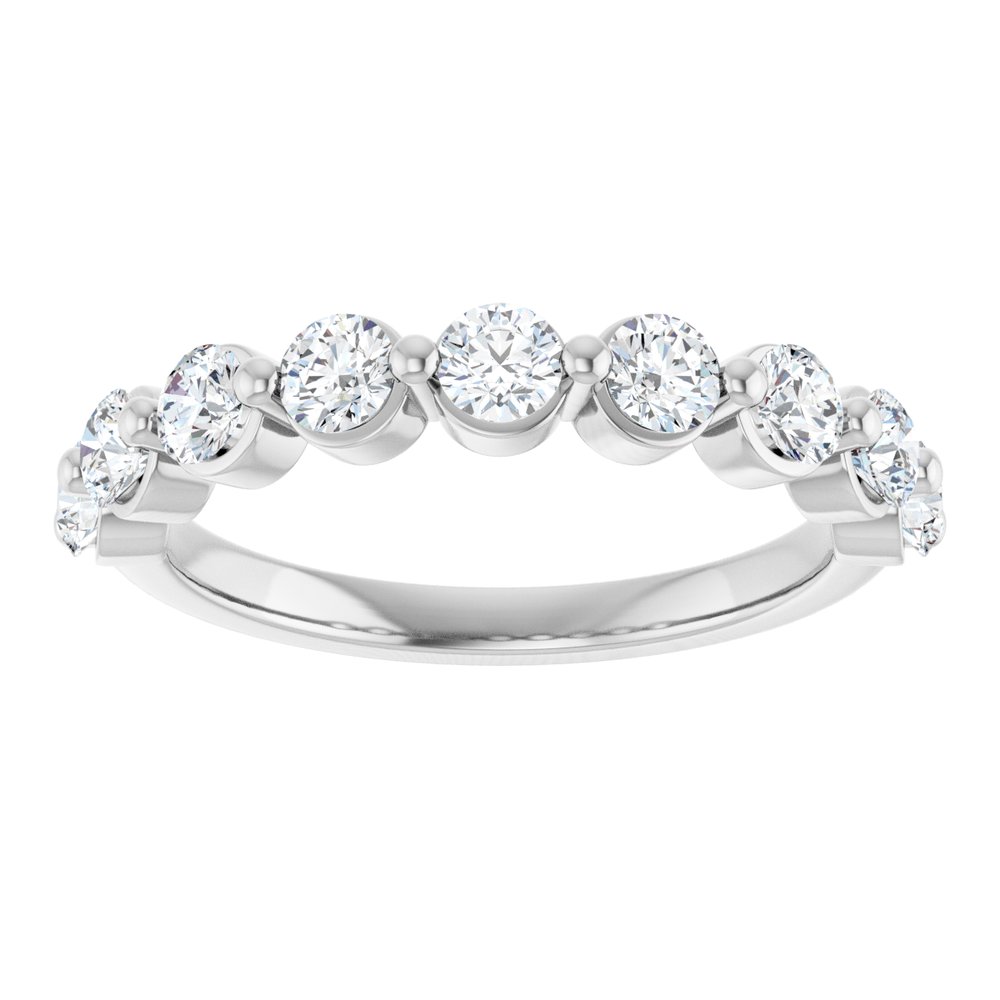 14K White Gold 9/10 CTW Natural Diamond Anniversary Band
