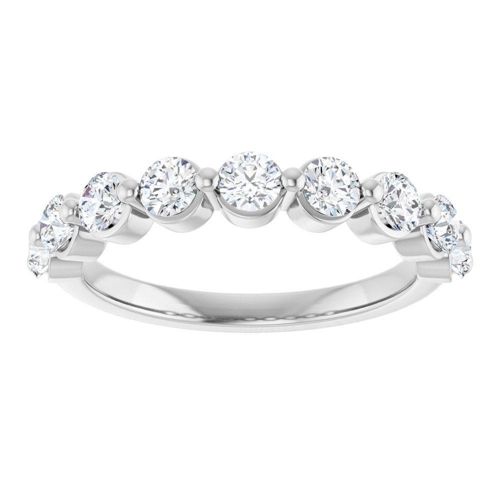 14K White 9/10 CTW Natural Diamond Anniversary Band